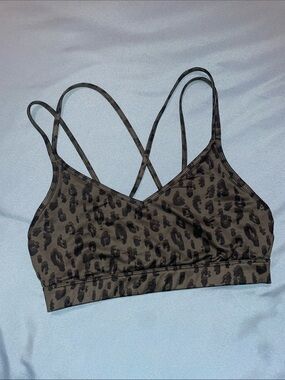 Leopard Print Strappy Sports Bra